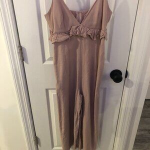 ASOS Linen Ruffle Cami Jumpsuit